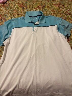Walter Hagen Light Blue and White Contrast Polo
